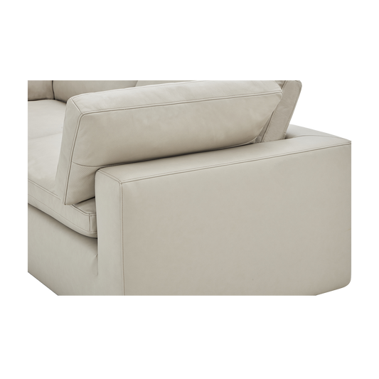 Modular Sofa Set in Mocha Leather with Ottoman