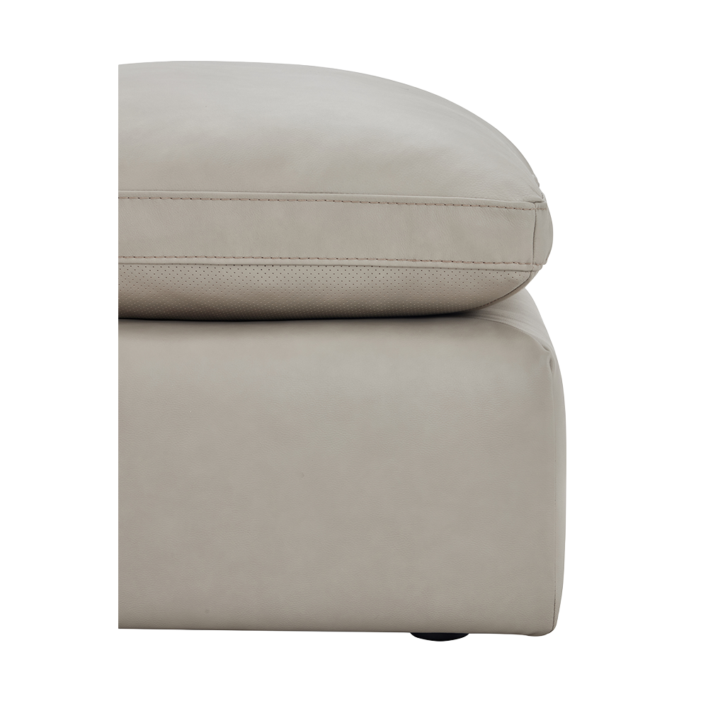 Leather Sectional Sofa with Ottoman in Mocha Finish