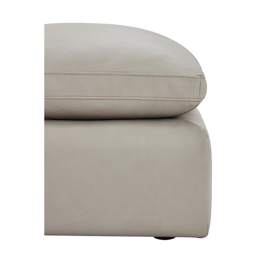 Modular Sofa Set in Mocha Leather with Ottoman