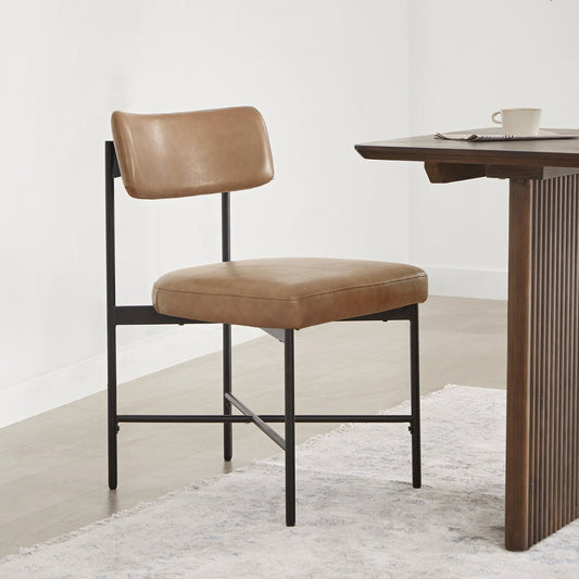 Dining Chair Set of 2 with Curved Back Design