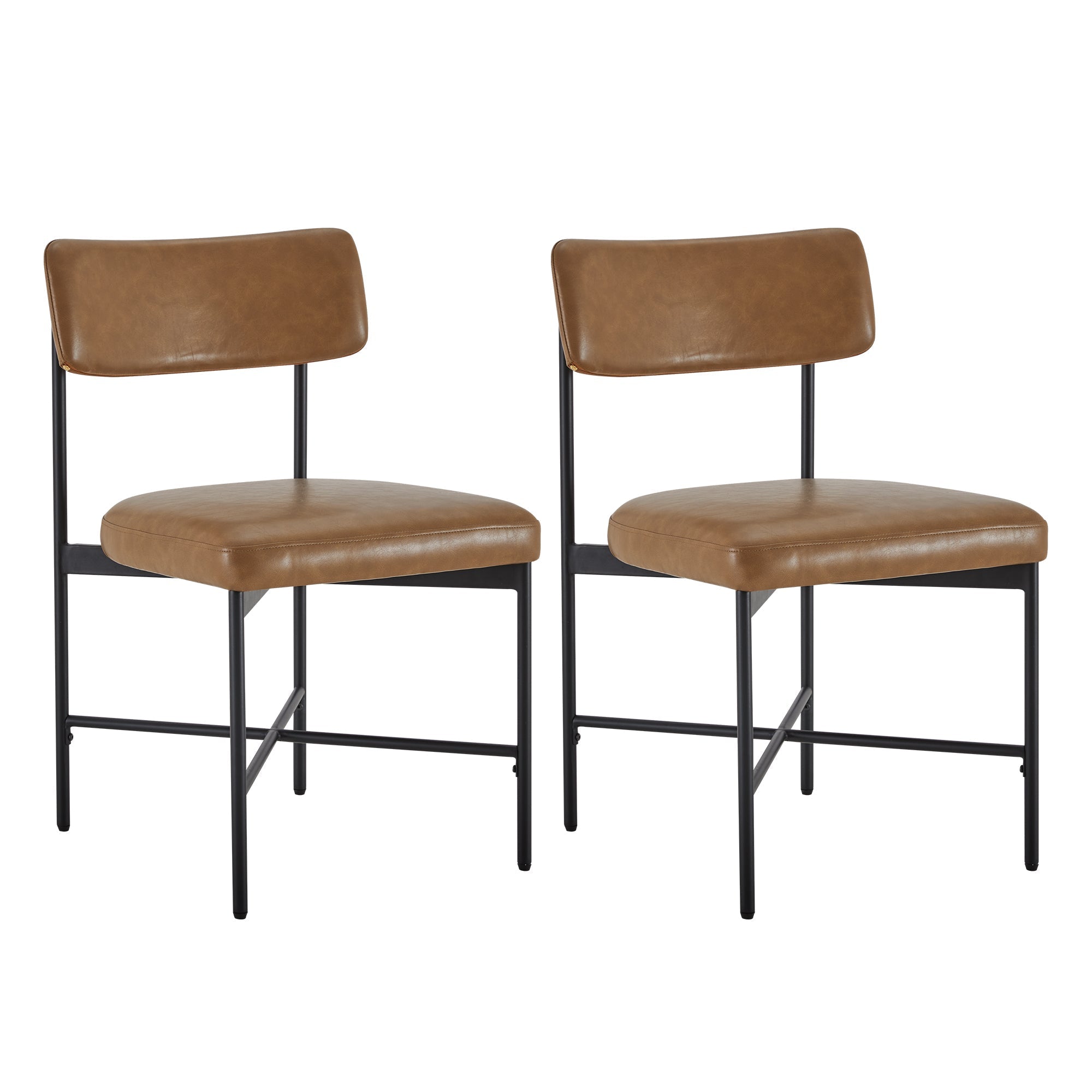 Dining Chair Set of 2 with Curved Back Design