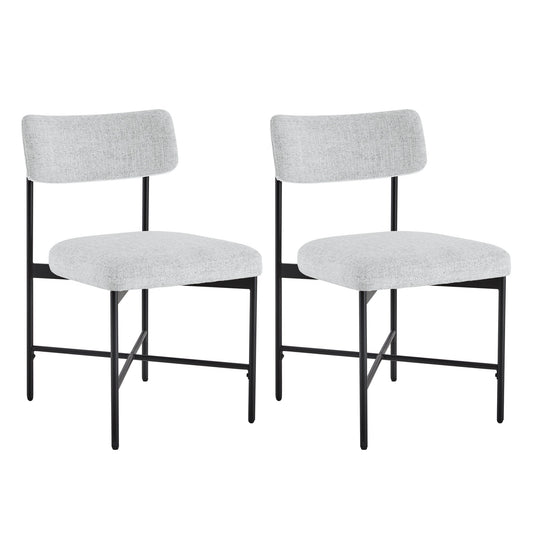 Dining Chair Set of 2 with Curved Back Design