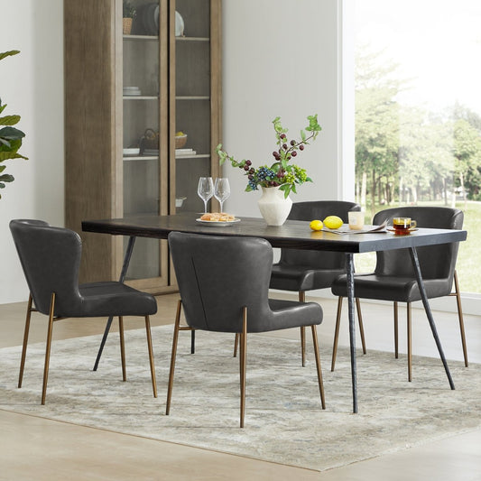 Dining Chair Set of 2 with Wooden Legs