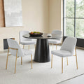 Dining Chair with Metal Base and Upholstered Seat