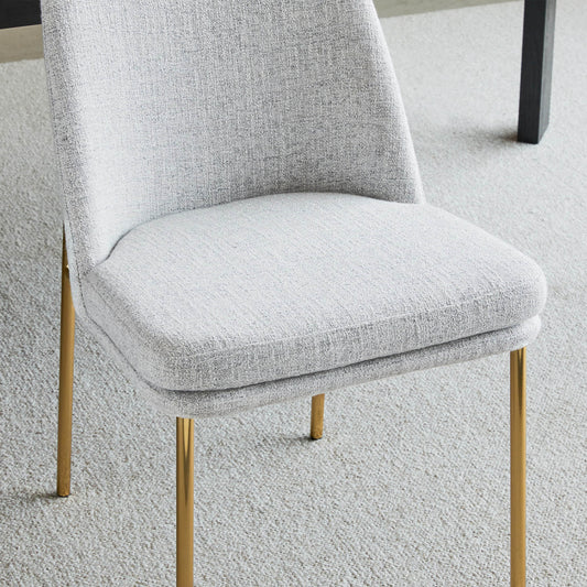 Dining Chair with Metal Base and Upholstered Seat