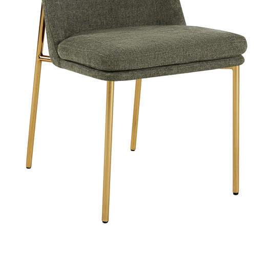 Dining Chair with Metal Base and Upholstered Seat