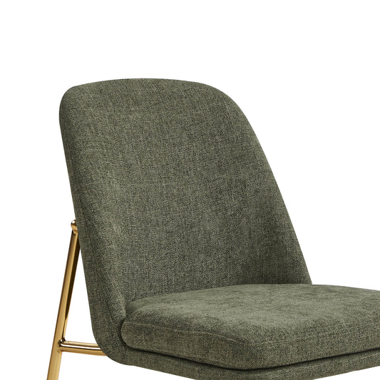 Dining Chair with Metal Base and Upholstered Seat