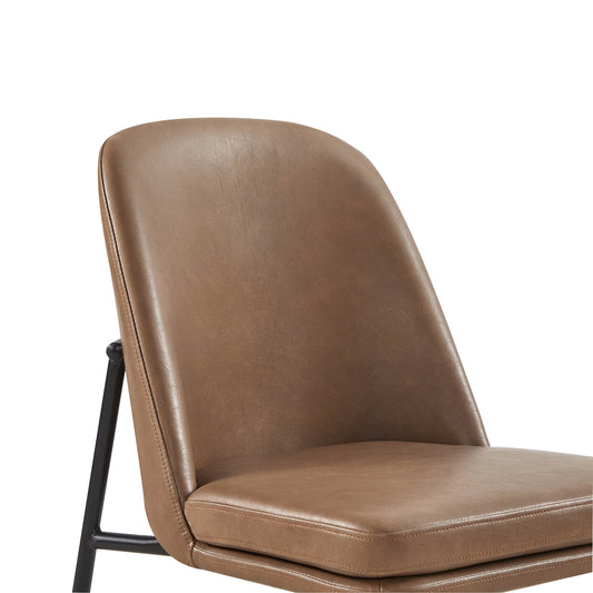 Dining Chair with Metal Base and Upholstered Seat