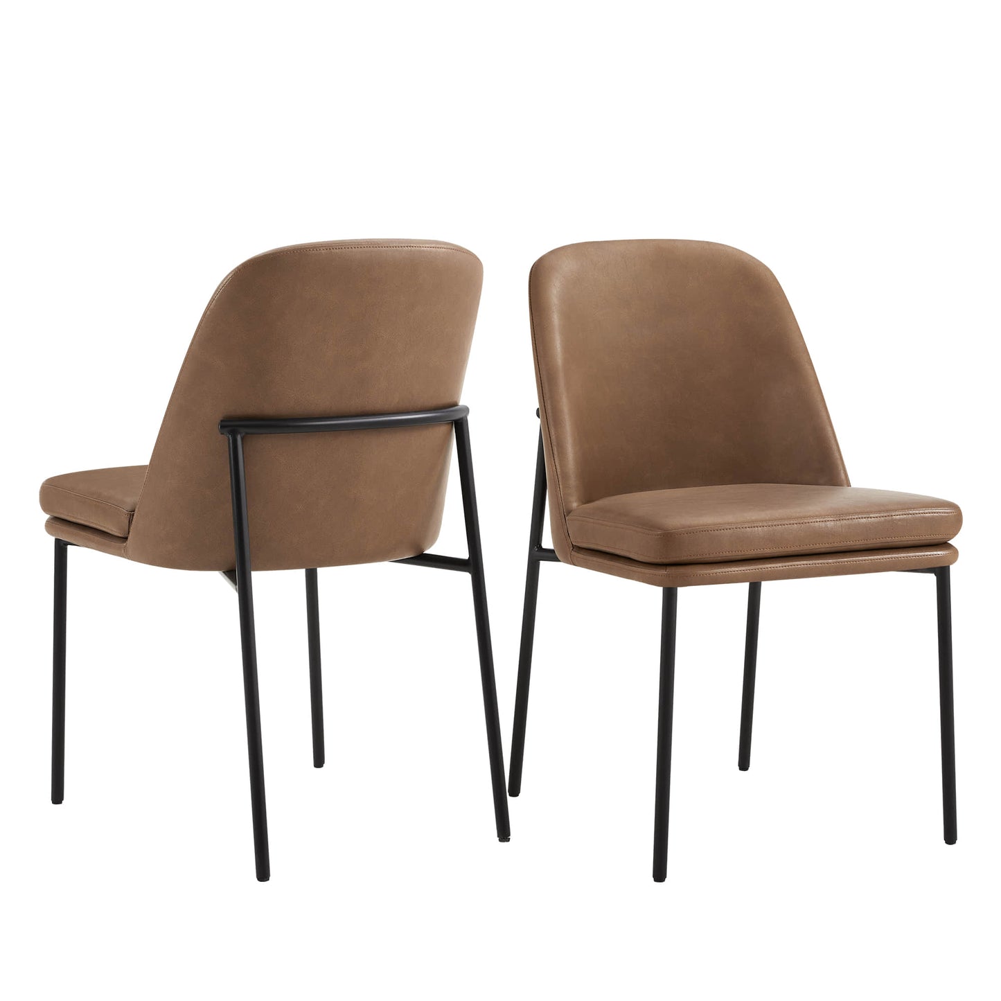 Dining Chair with Metal Base and Upholstered Seat