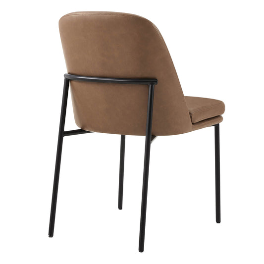 Dining Chair with Metal Base and Upholstered Seat