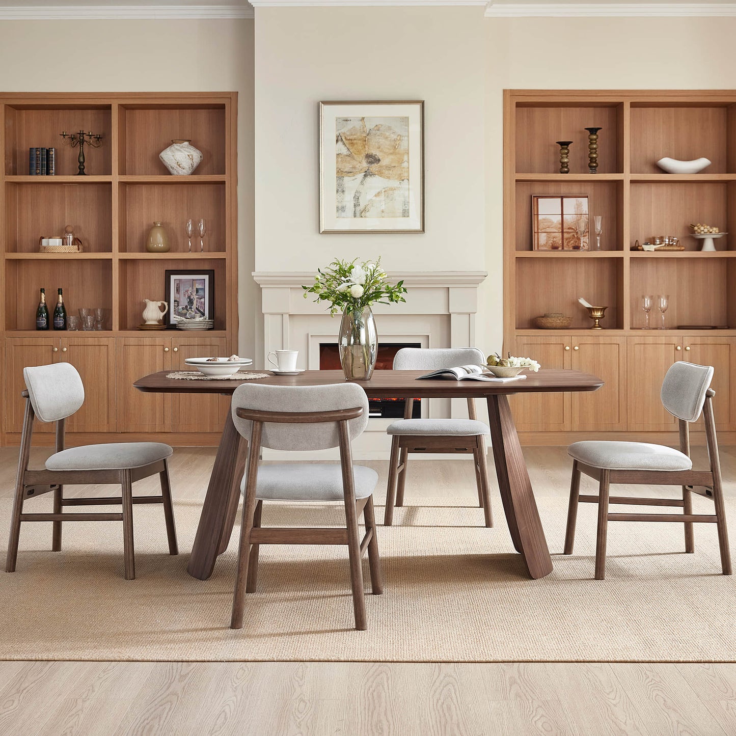 Dining Table in Wood with Smooth Finish for 4