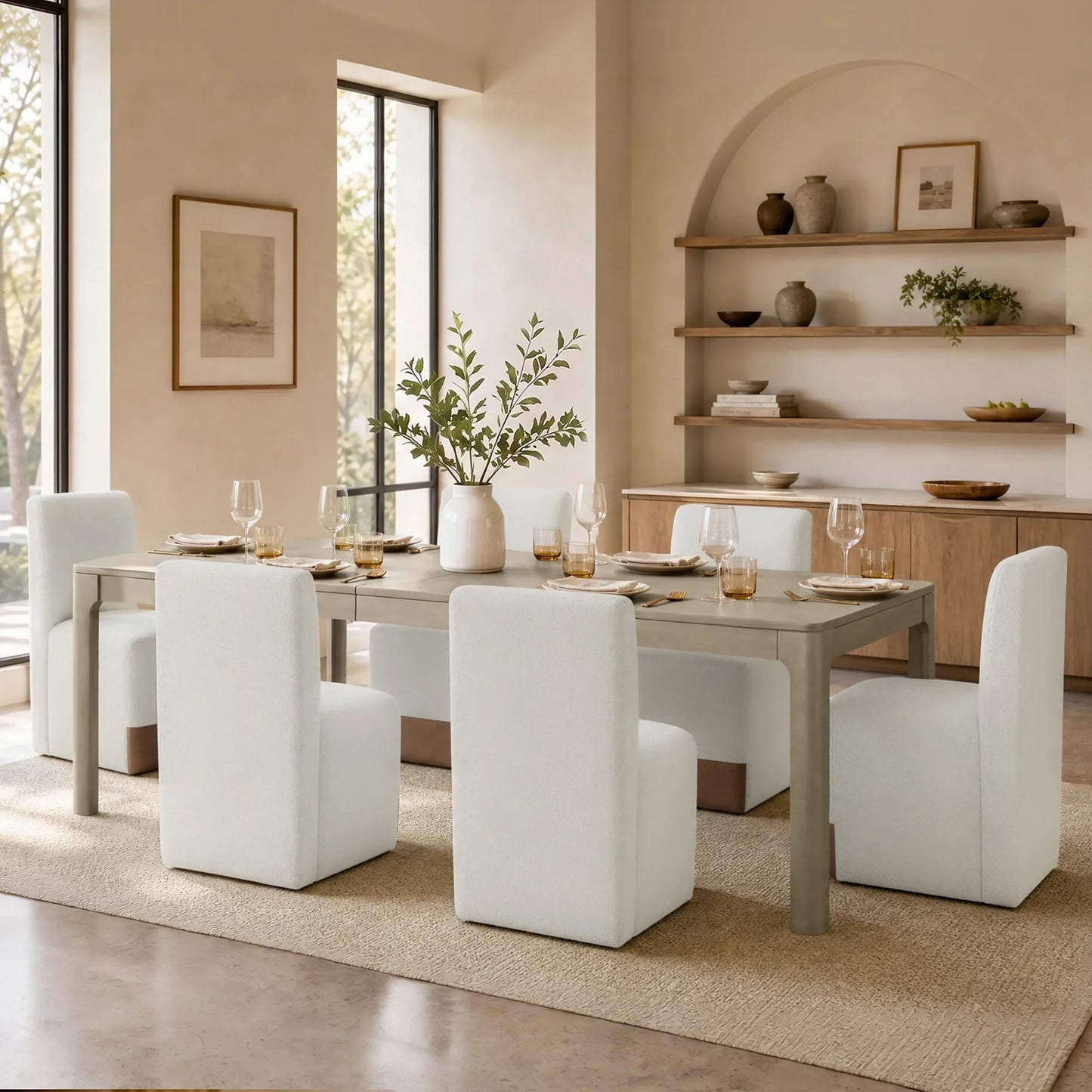 Dining Table with Extendable Design, 70.9"-90.6" Length