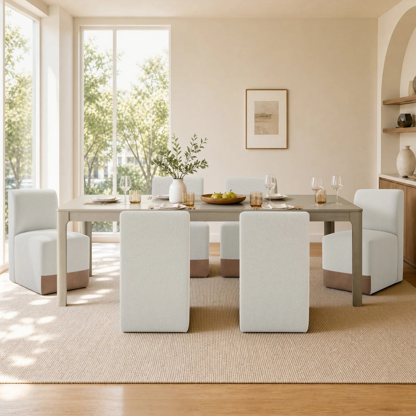 Dining Table with Extendable Design, 70.9"-90.6" Length