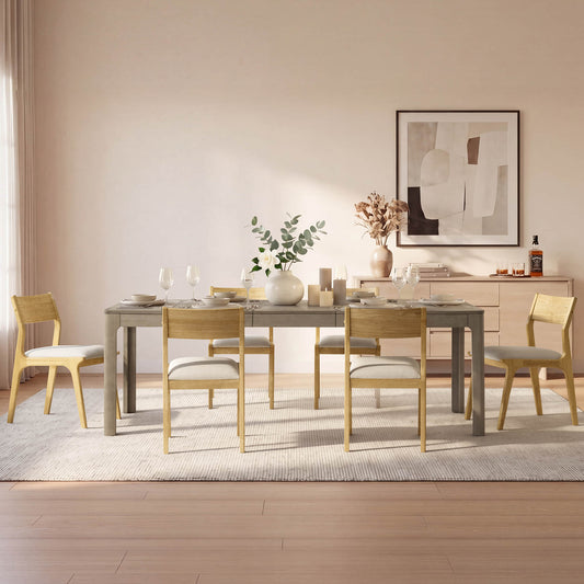 Dining Table with Extendable Design, 70.9"-90.6" Length