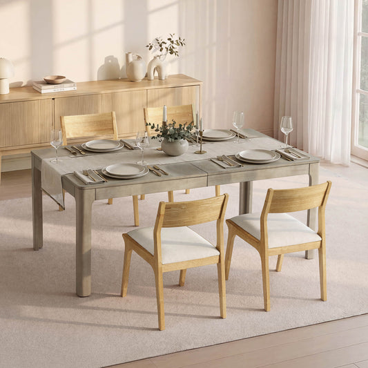 Dining Table with Extendable Design, 70.9"-90.6" Length