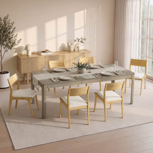 Dining Table with Extendable Design, 70.9"-90.6" Length