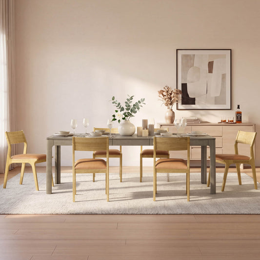 Dining Table with Extendable Design, 70.9"-90.6" Length