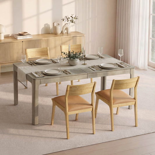 Dining Table with Extendable Design, 70.9"-90.6" Length