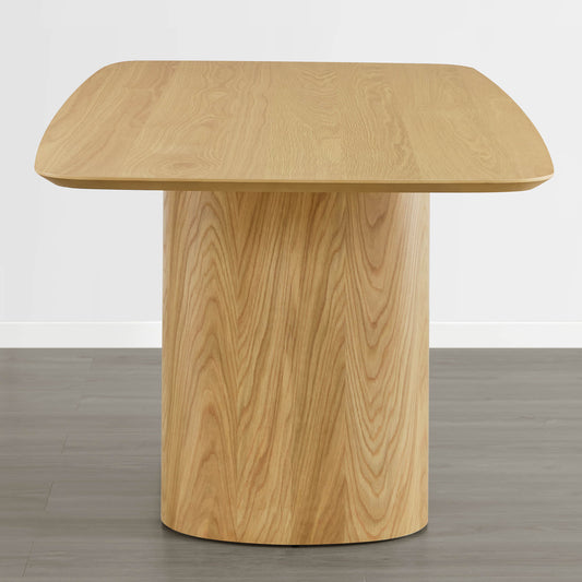 Dining Table with Sculptural Wood Base and Round Top