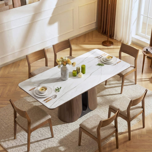 Dining Table with Sintered Stone Top and 78-Inch Length
