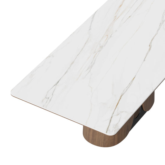 Dining Table with Sintered Stone Top and 78-Inch Length