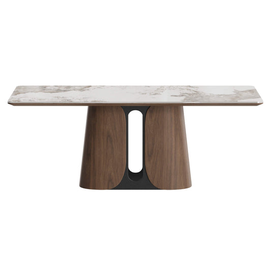 Dining Table with Sintered Stone Top and 78-Inch Length