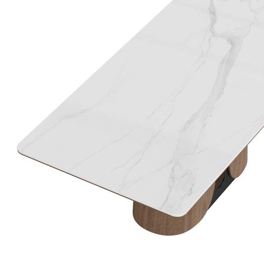 Dining Table with Sintered Stone Top and 78-Inch Length