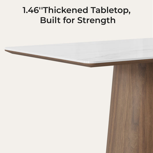 Dining Table with Sintered Stone Top and 78-Inch Length