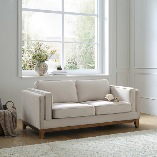 Dipley Velvet Sofa in Champagne, 2-Seater Design