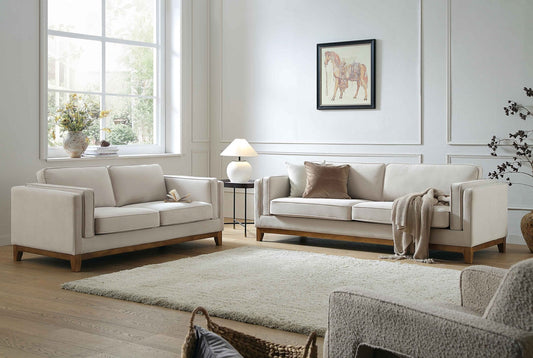 Dipley Velvet Sofa in Champagne, 2-Seater Design