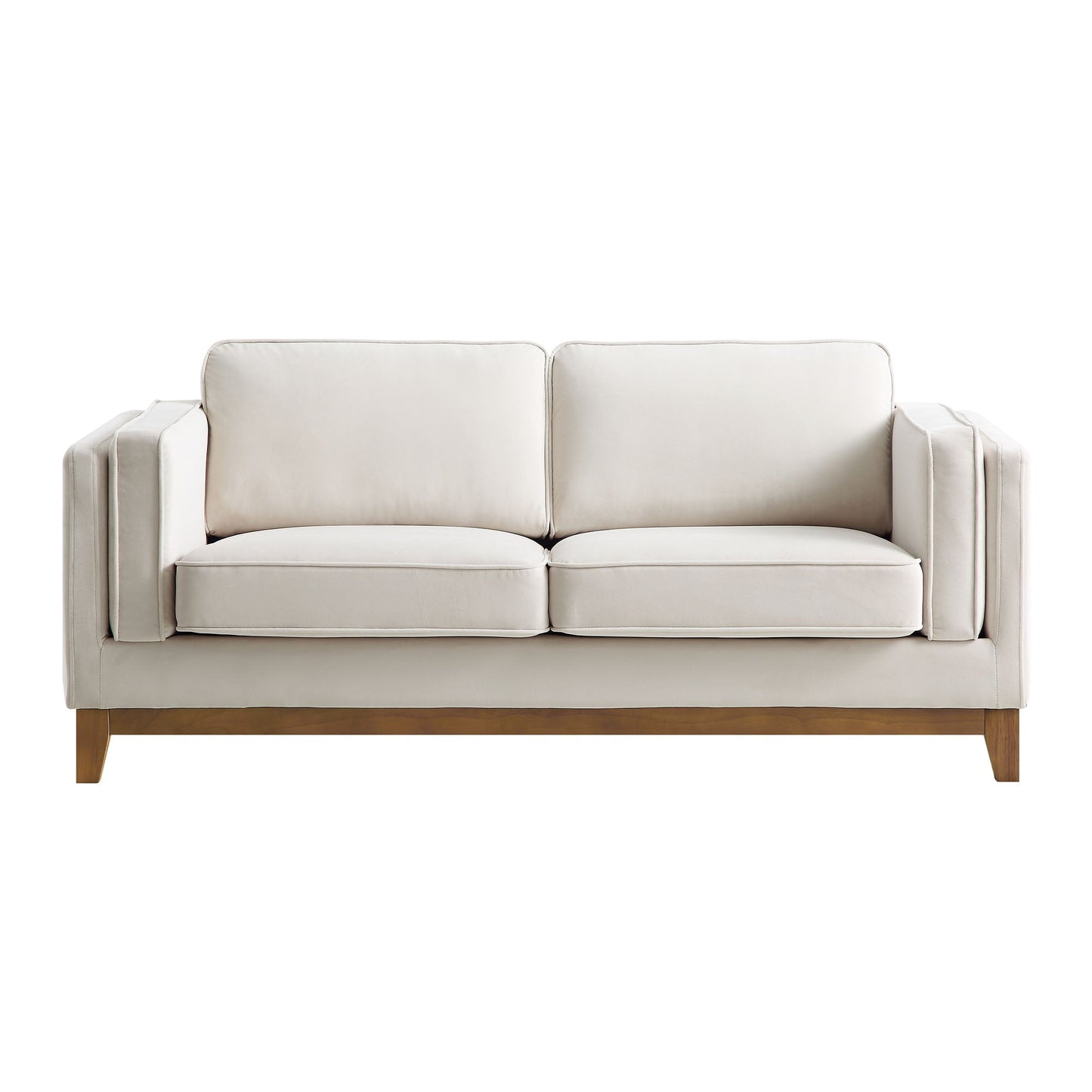 Dipley Velvet Sofa in Champagne, 2-Seater Design