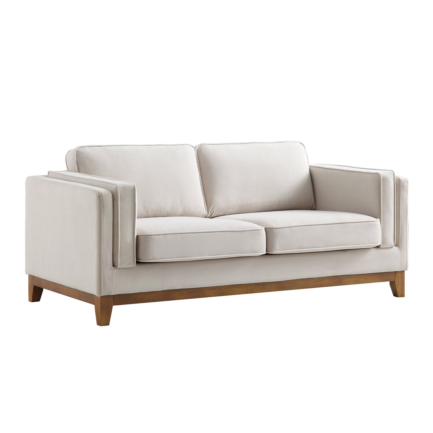 Dipley Velvet Sofa in Champagne, 2-Seater Design