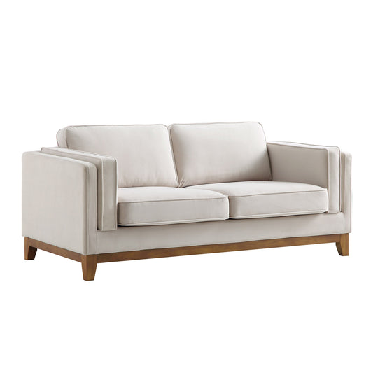 Dipley Velvet Sofa in Champagne, 2-Seater Design