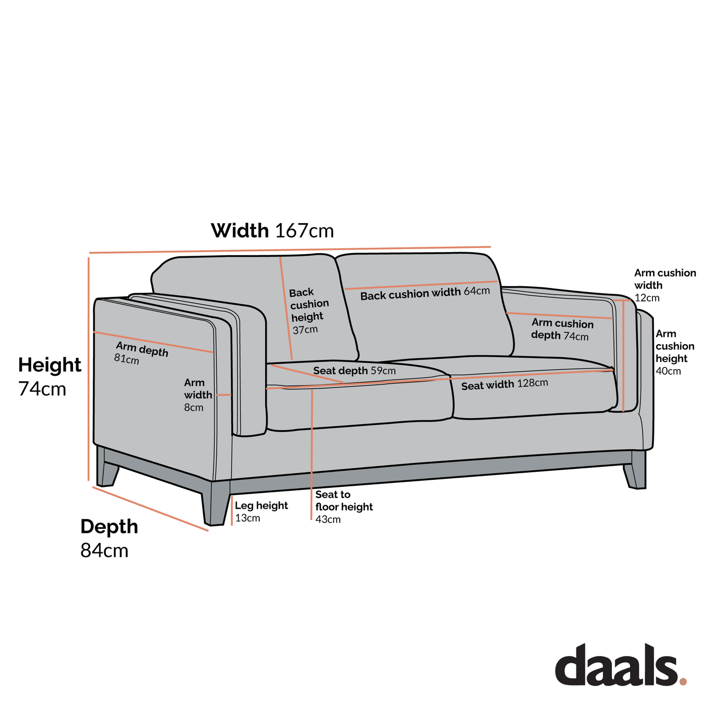 Dipley Velvet Sofa in Champagne, 2-Seater Design