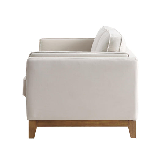 Dipley Velvet Sofa in Champagne, 2-Seater Design