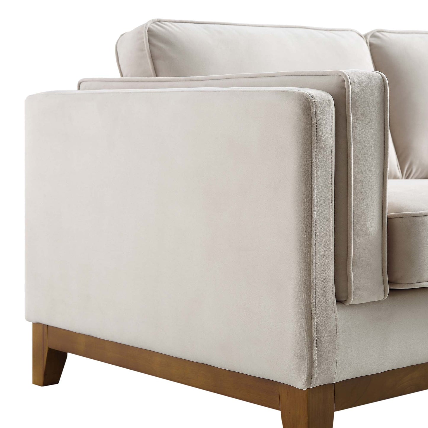 Dipley Velvet Sofa in Champagne, 2-Seater Design
