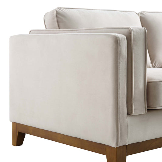 Dipley Velvet Sofa in Champagne, 2-Seater Design