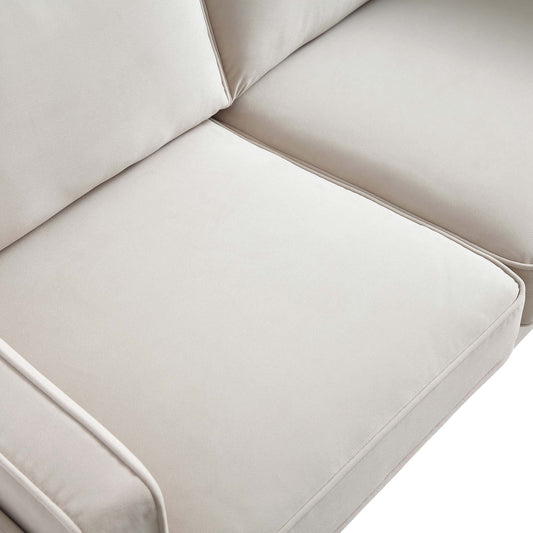 Dipley Velvet Sofa in Champagne, 2-Seater Design