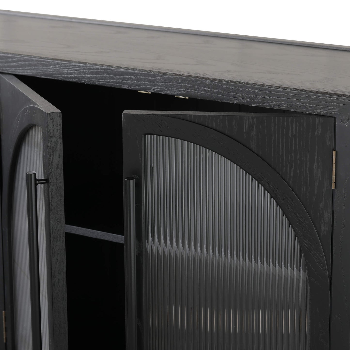 Display Sideboard in Black with 4 Doors and 71'' Length