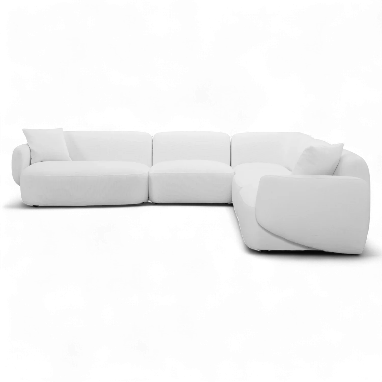 Sectional Sofa in Off White with L-Shaped Design