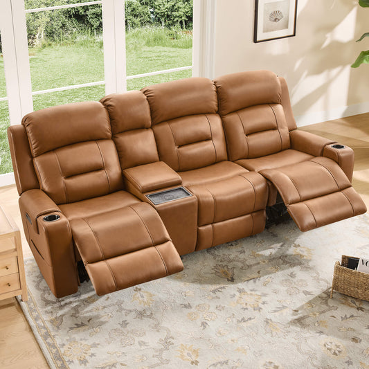 Dual Motor Reclining Sofa with Power Headrest in Garrison Fabric