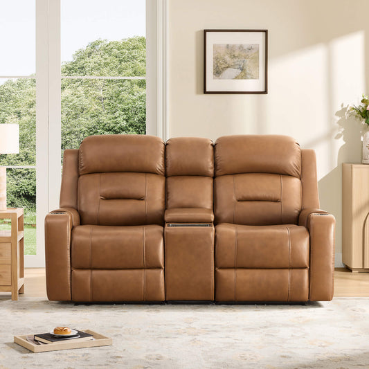 Dual Motor Reclining Sofa with Power Headrest in Garrison Fabric