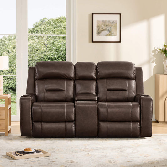 Dual Motor Reclining Sofa with Power Headrest in Garrison Fabric