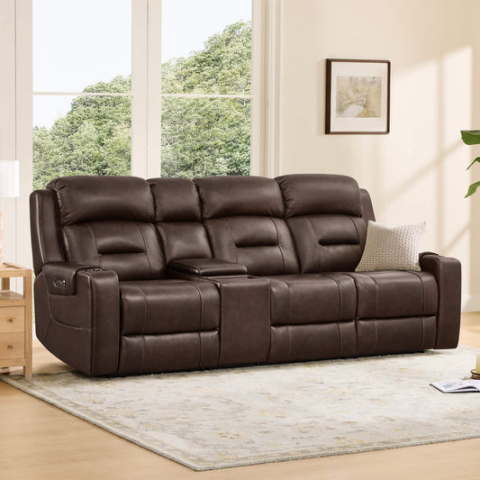 Dual Motor Reclining Sofa with Power Headrest in Garrison Fabric