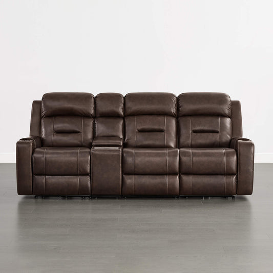 Dual Motor Reclining Sofa with Power Headrest in Garrison Fabric