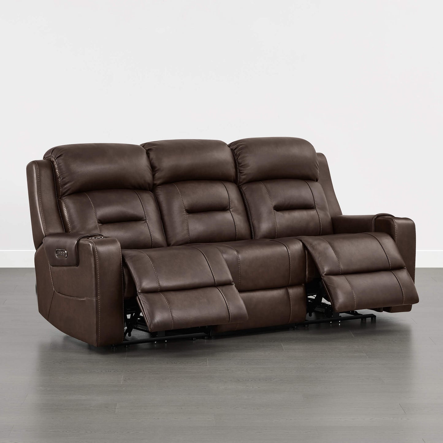 Dual Motor Reclining Sofa with Power Headrest in Garrison Fabric
