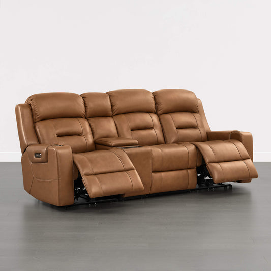 Dual Motor Reclining Sofa with Power Headrest in Garrison Fabric