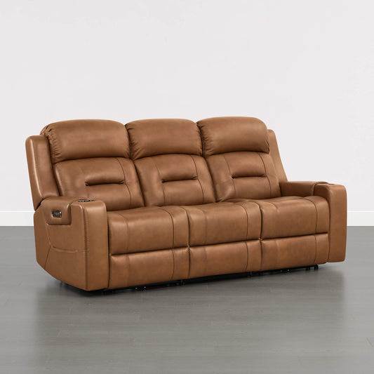 Dual Motor Reclining Sofa with Power Headrest in Garrison Fabric