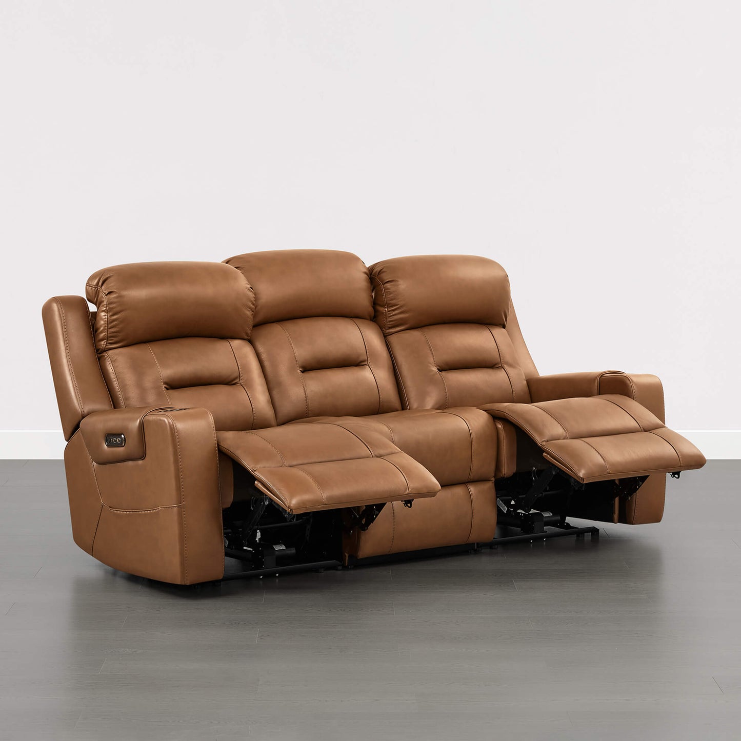 Dual Motor Reclining Sofa with Power Headrest in Garrison Fabric