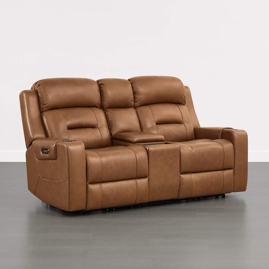 Dual Motor Reclining Sofa with Power Headrest in Garrison Fabric